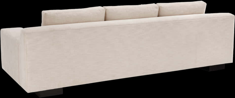 Modern Beige Couch Black Background PNG image