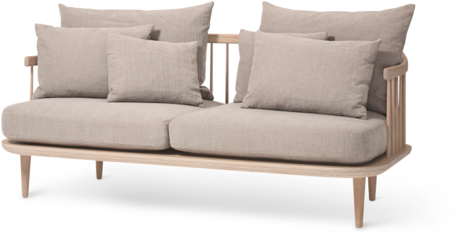 Modern Beige Two Seater Sofa PNG image