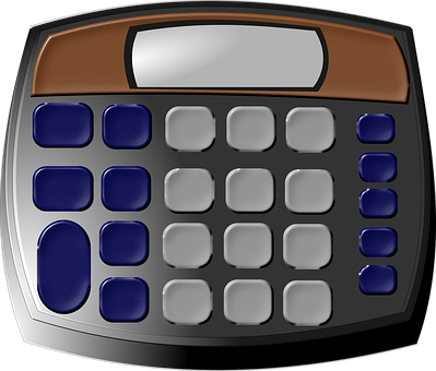 Modern Black Calculator Design PNG image