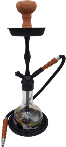 Modern Black Hookahwith Clay Bowl PNG image