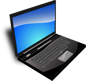 Modern Black Laptop Illustration PNG image