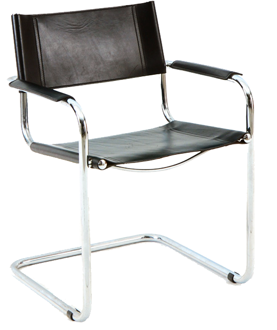 Modern Black Leather Cantilever Office Chair.png PNG image