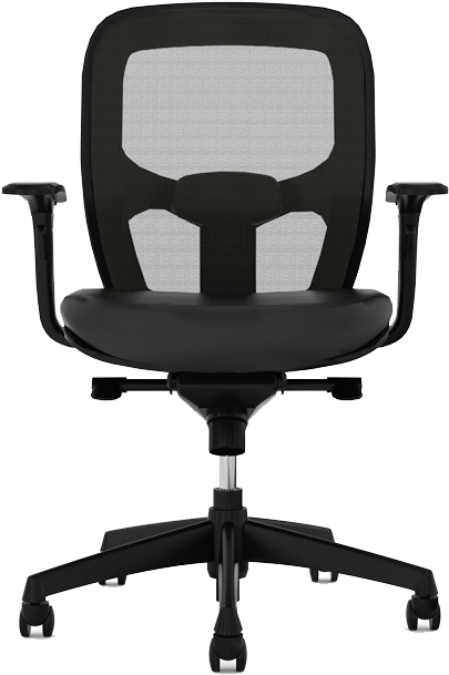 Modern Black Mesh Office Chair PNG image