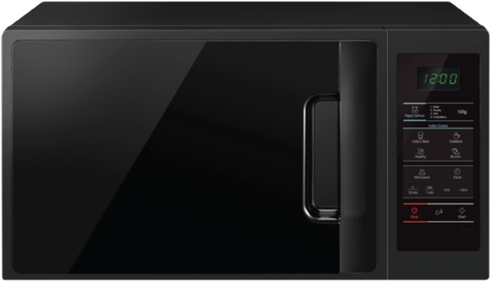 Modern Black Microwave Oven PNG image
