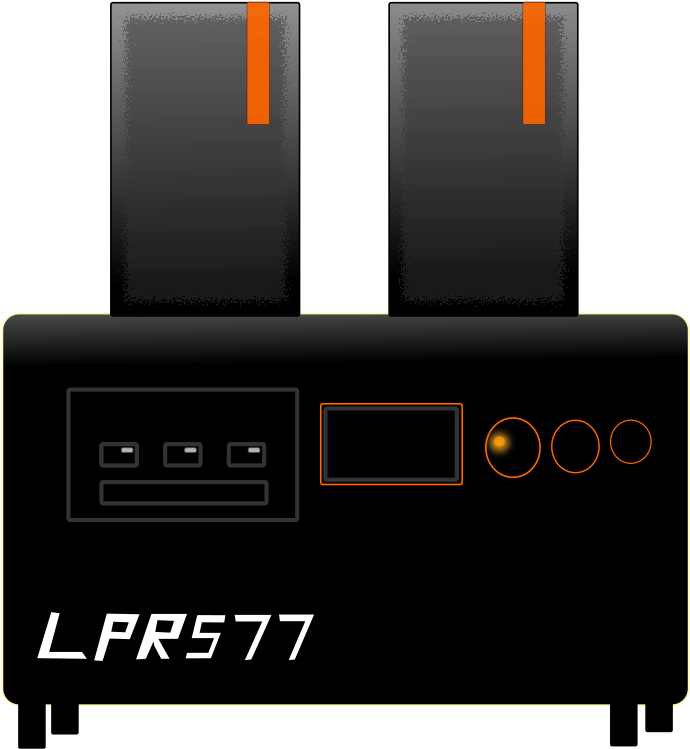 Modern Black Stereo System L P R S77 PNG image