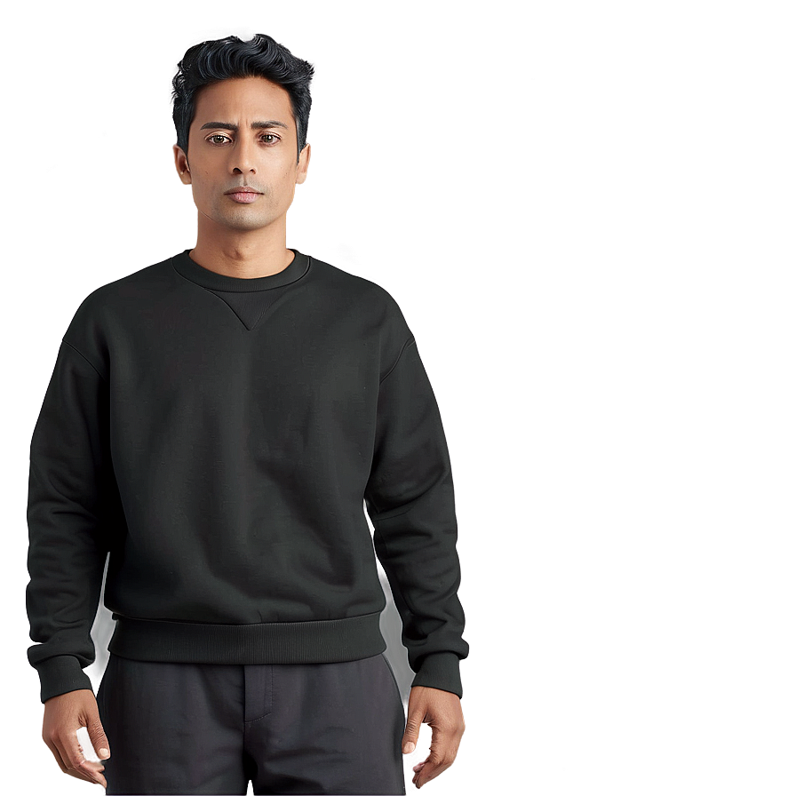 Modern Black Sweatshirt Look Png 42 PNG image