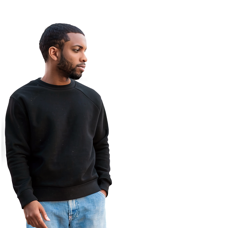 Modern Black Sweatshirt Look Png 52 PNG image