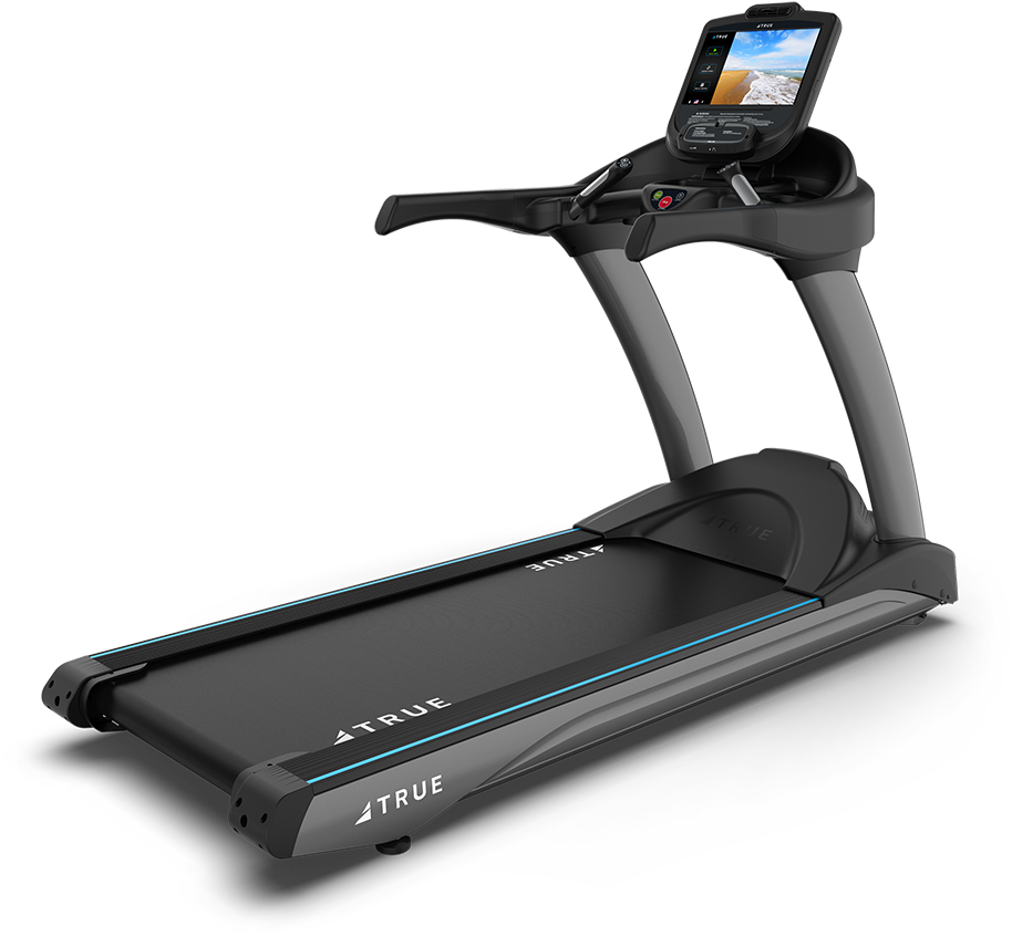 Modern Black Treadmillwith Touchscreen PNG image