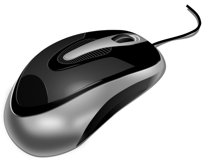 Modern Black Wireless Mouse PNG image