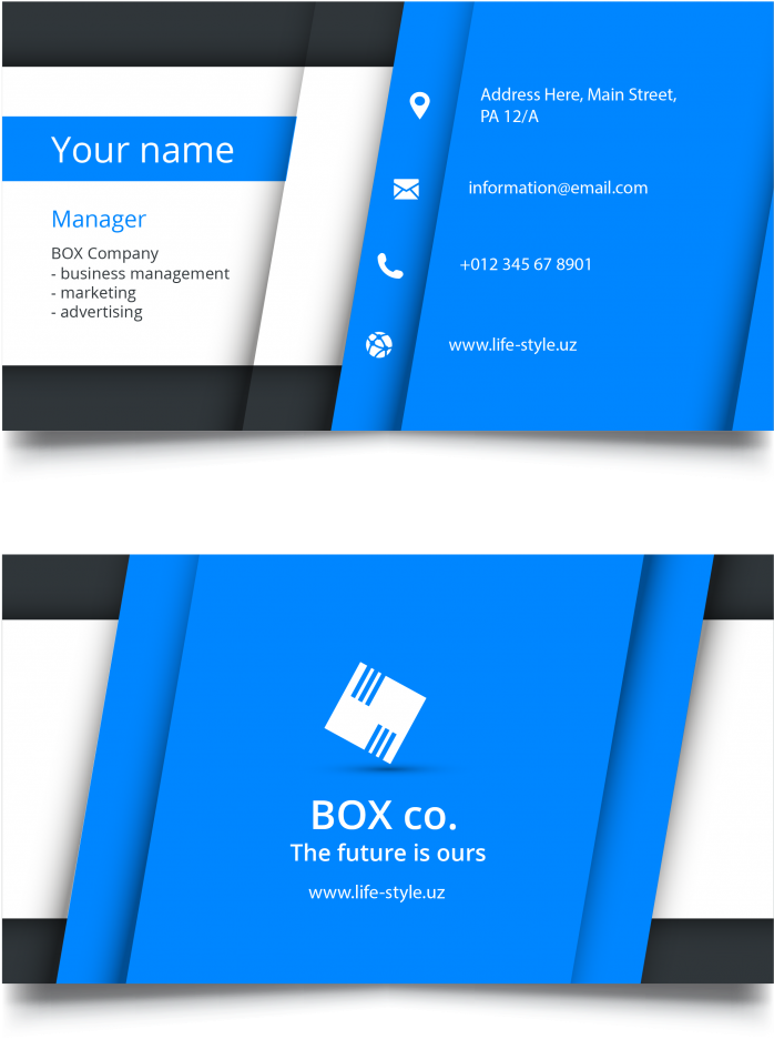 Modern Blue Business Card Design PNG image