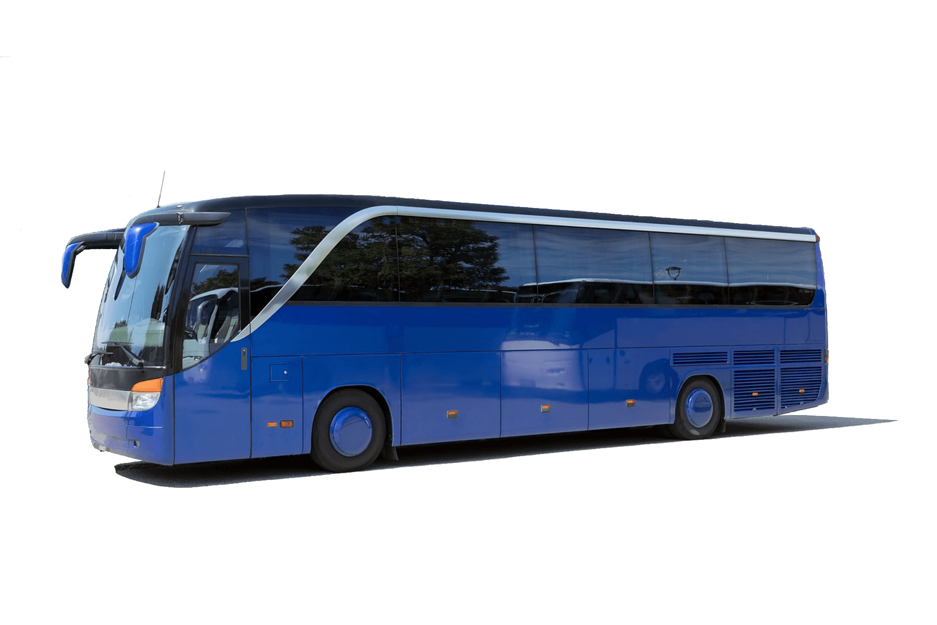 Modern Blue Coach Bus PNG image