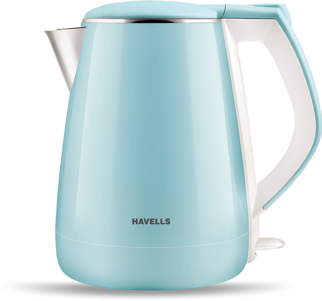 Modern Blue Electric Kettle Havells PNG image