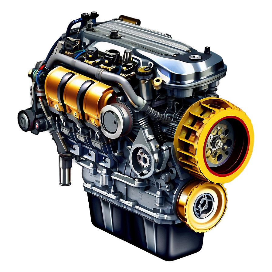 Modern Car Engine Cutaway Png 06132024 PNG image