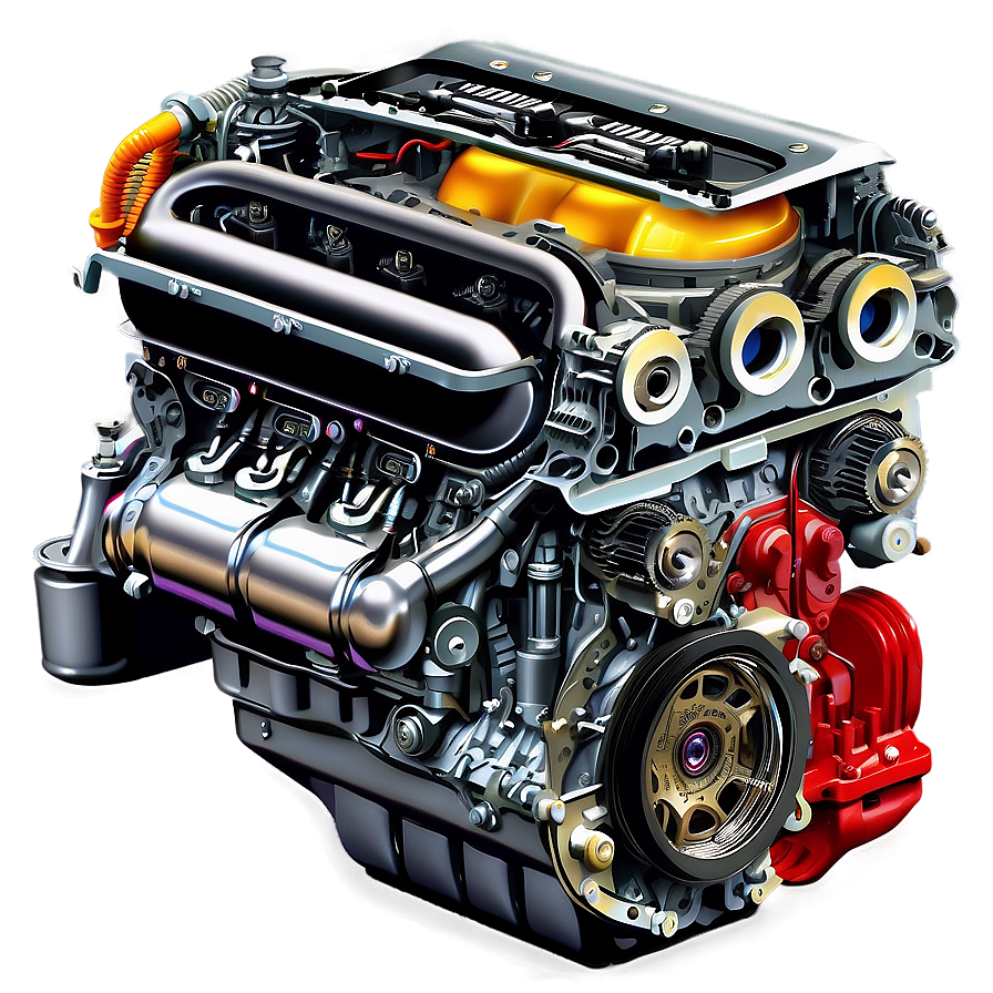 Modern Car Engine Cutaway Png Iko53 PNG image