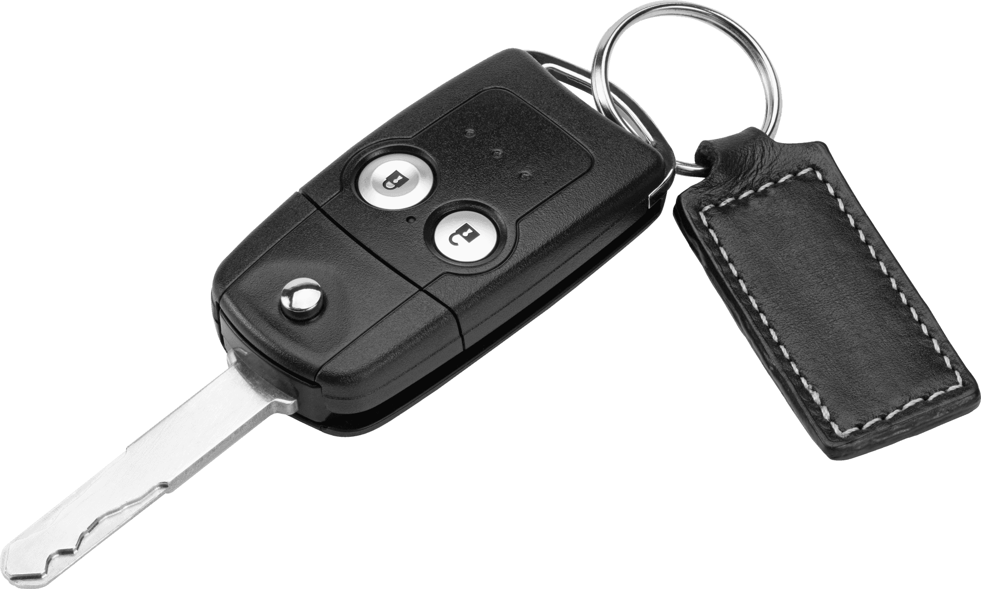 Modern Car Key Fobwith Leather Tag PNG image