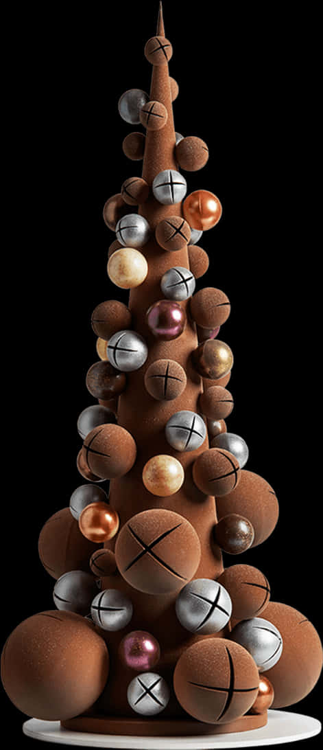 Modern Chocolate Christmas Tree PNG image