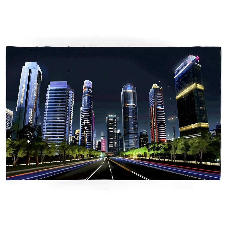 Modern City Night View Png Cnd99 PNG image