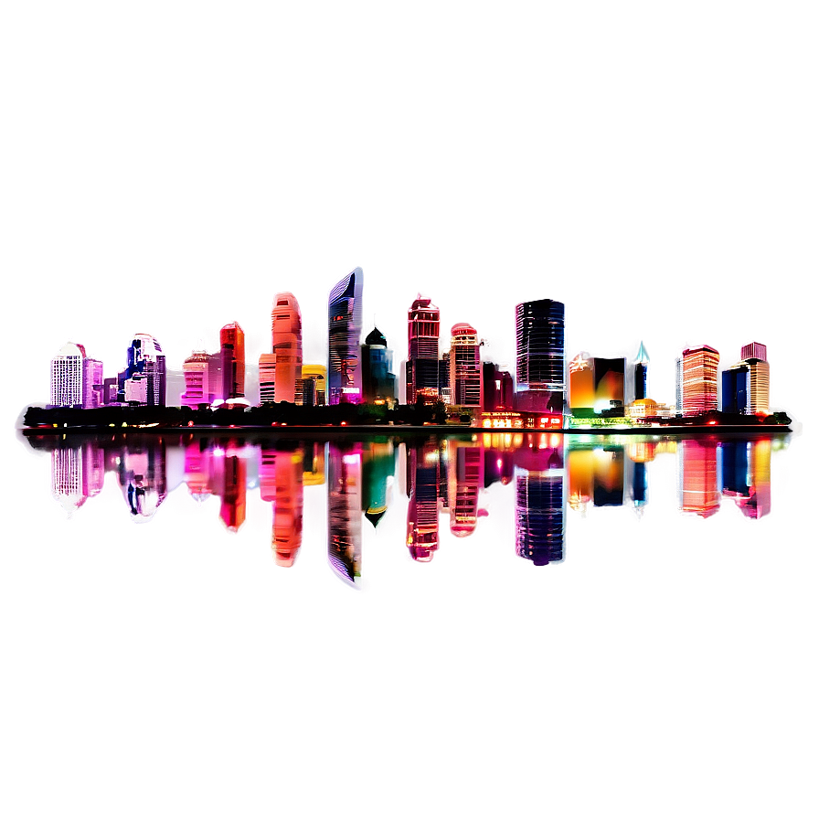 Modern City Night View Png Kjx60 PNG image