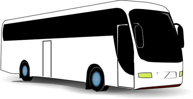 Modern Coach Bus Side View PNG image