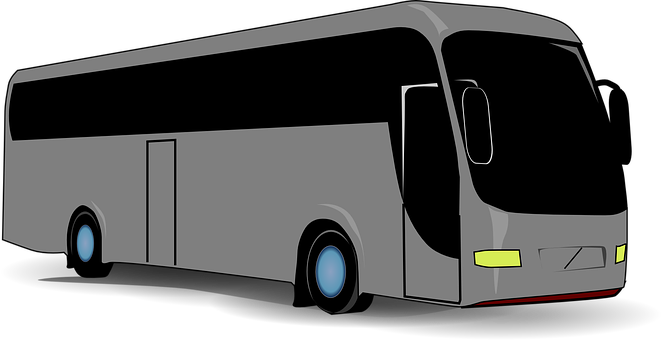 Modern Coach Bus Side View PNG image