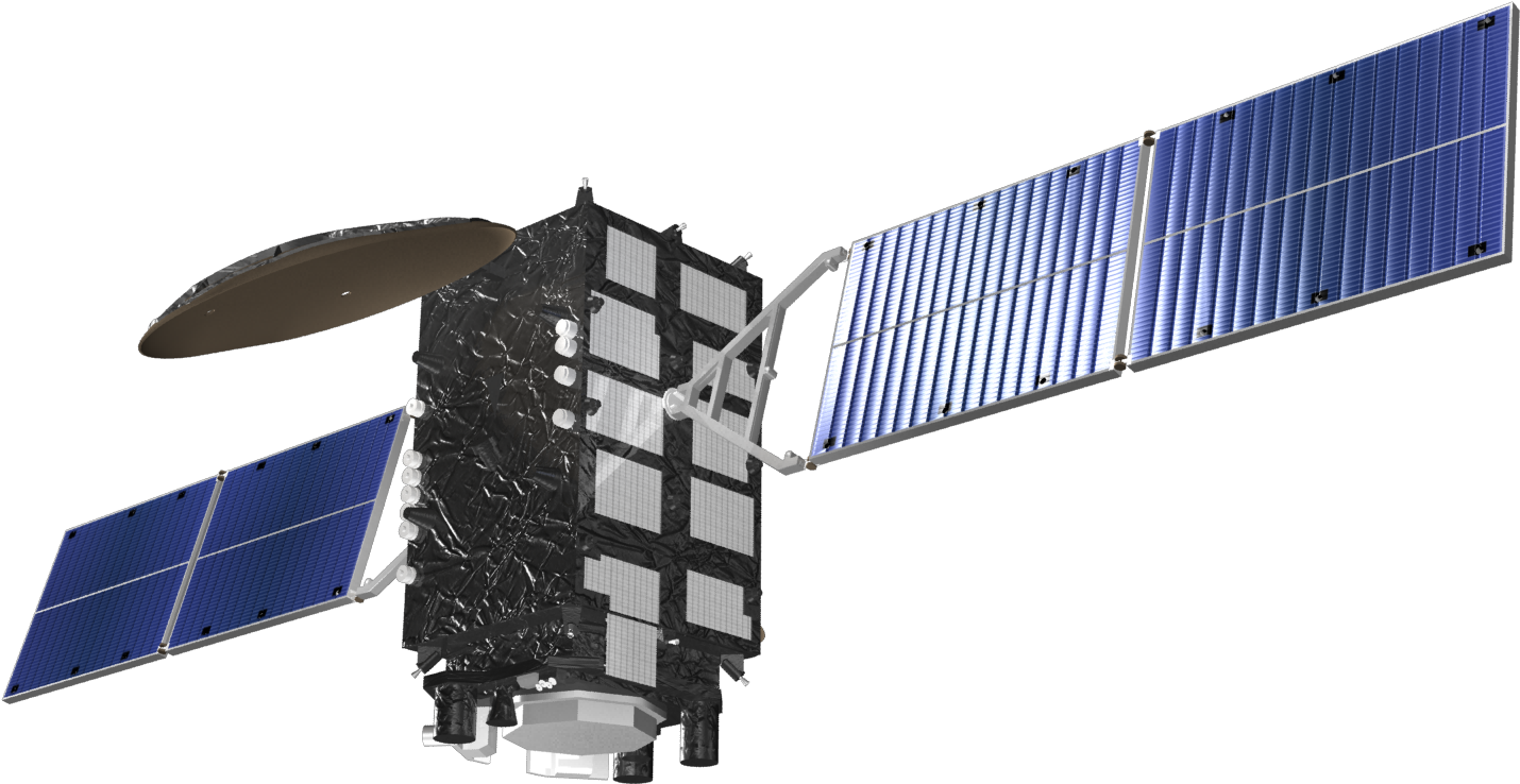 Modern Communications Satellite Rendering PNG image