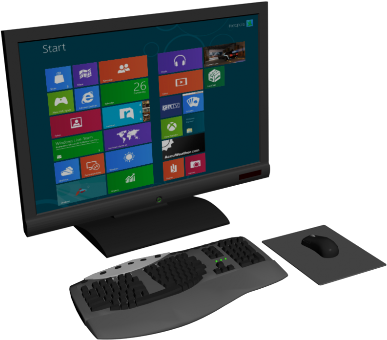 Modern Desktop Setupwith Windows8 PNG image