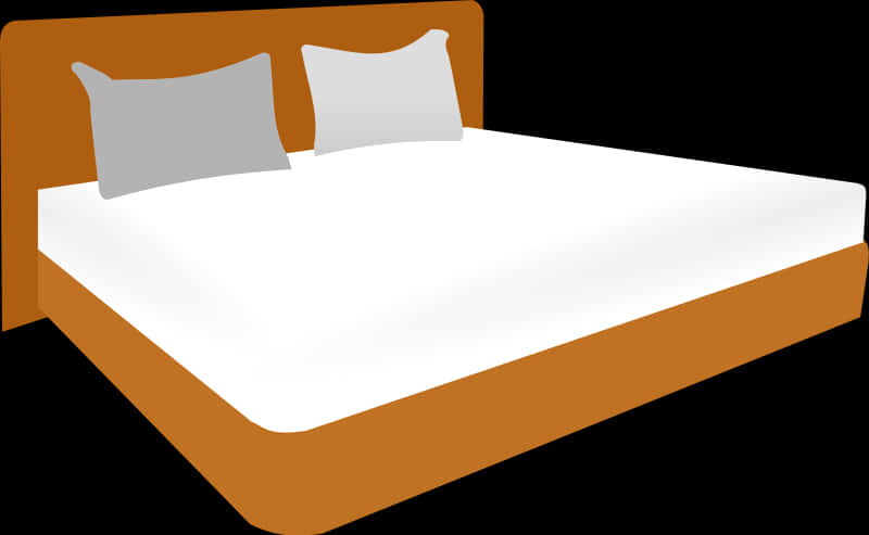 Modern Double Bed Vector Illustration PNG image