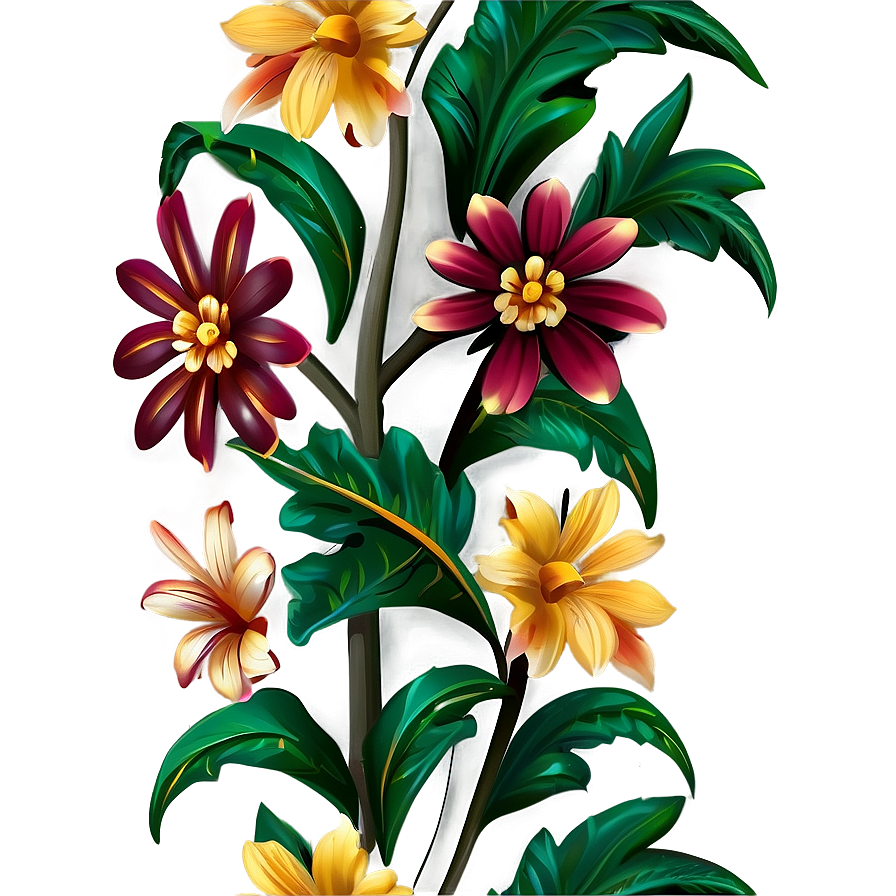 Modern Floral Pattern Png Umd57 PNG image