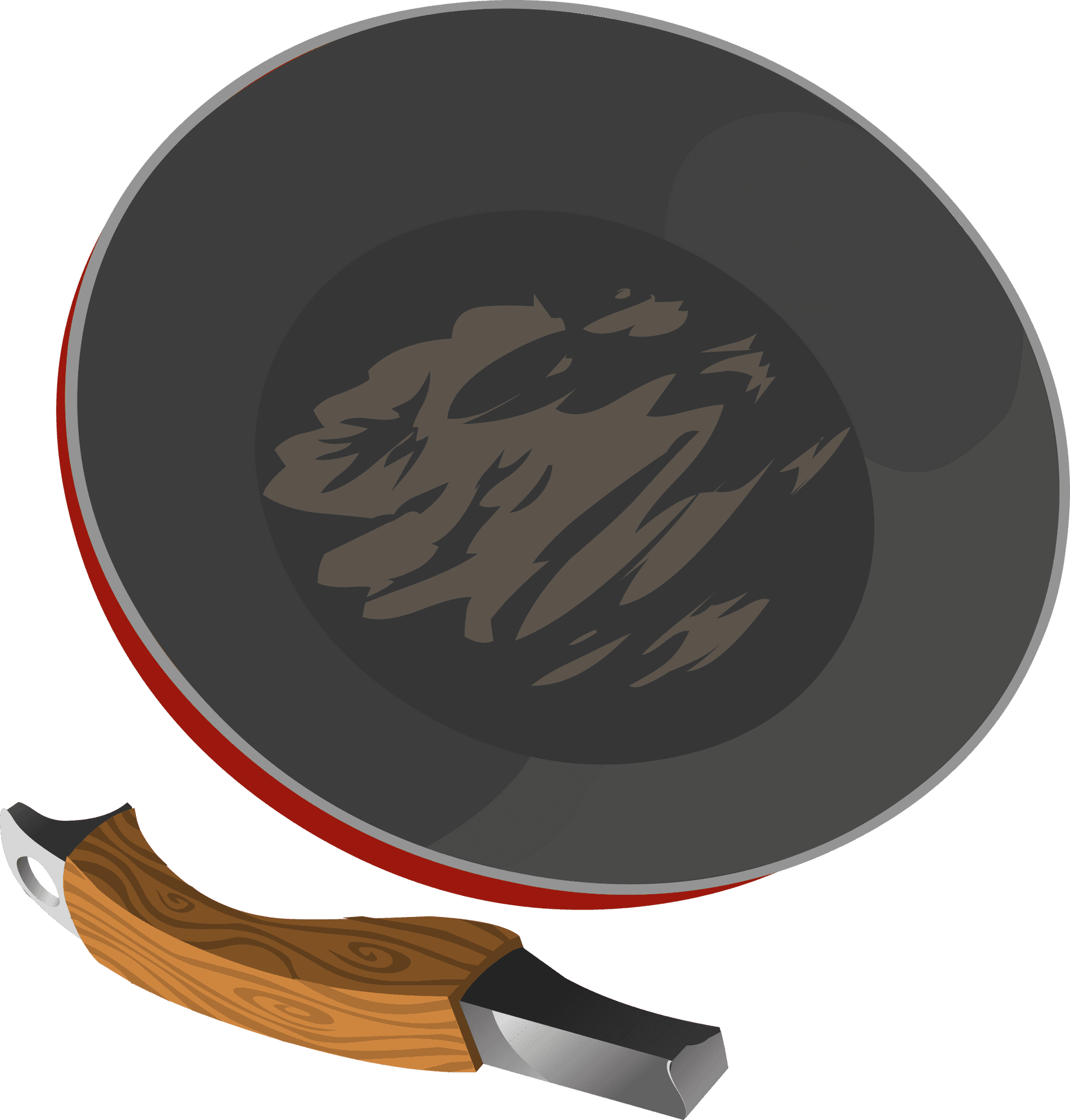 Modern Frying Pan Vector Illustration PNG image