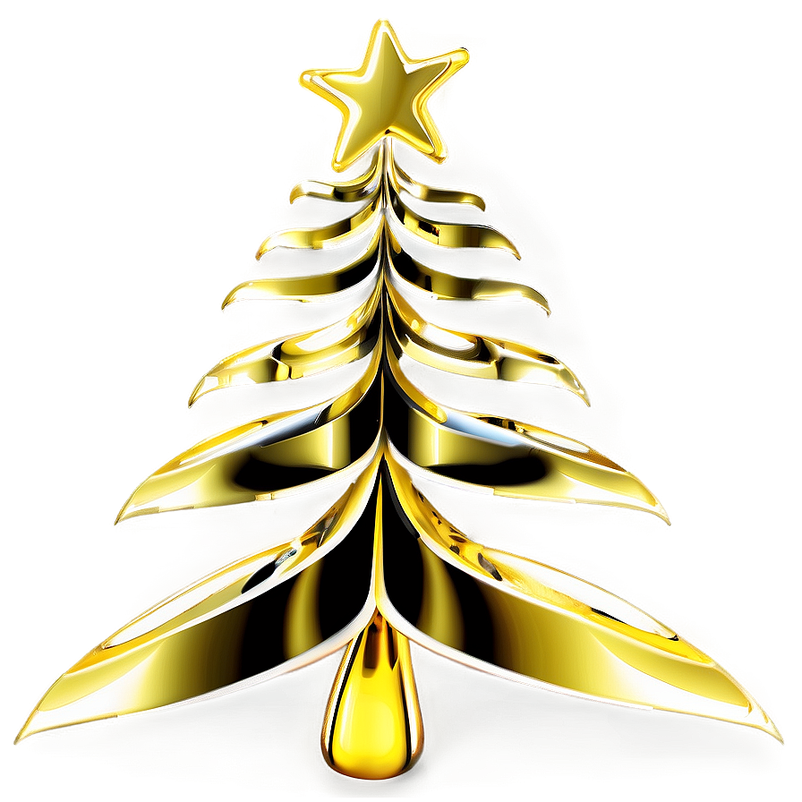 Modern Gold Christmas Tree Inspiration Png 06282024 PNG image