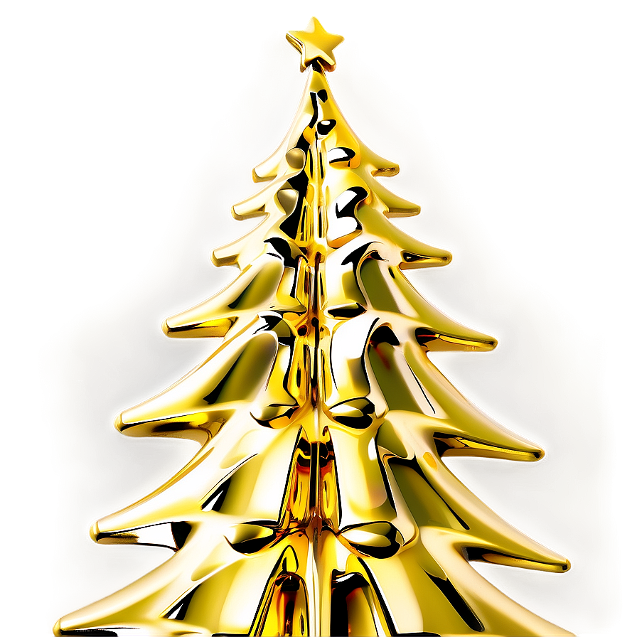 Modern Gold Christmas Tree Inspiration Png Psu24 PNG image