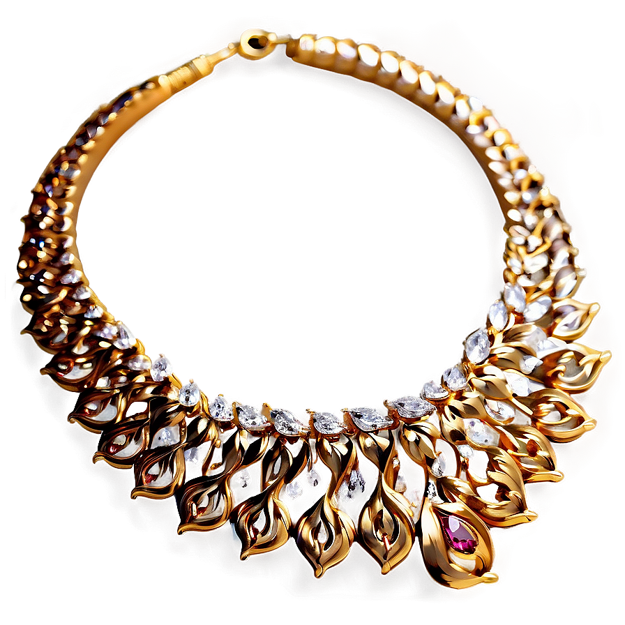 Modern Gold Necklace Png 06122024 PNG image