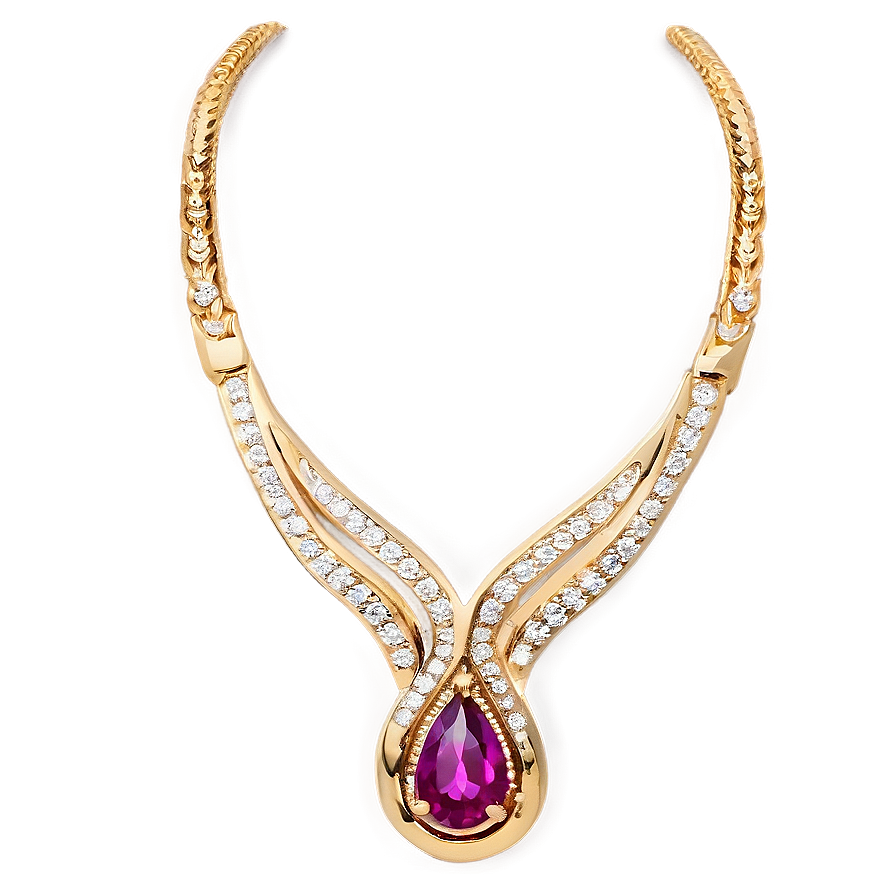 Modern Gold Necklace Png Kon18 PNG image