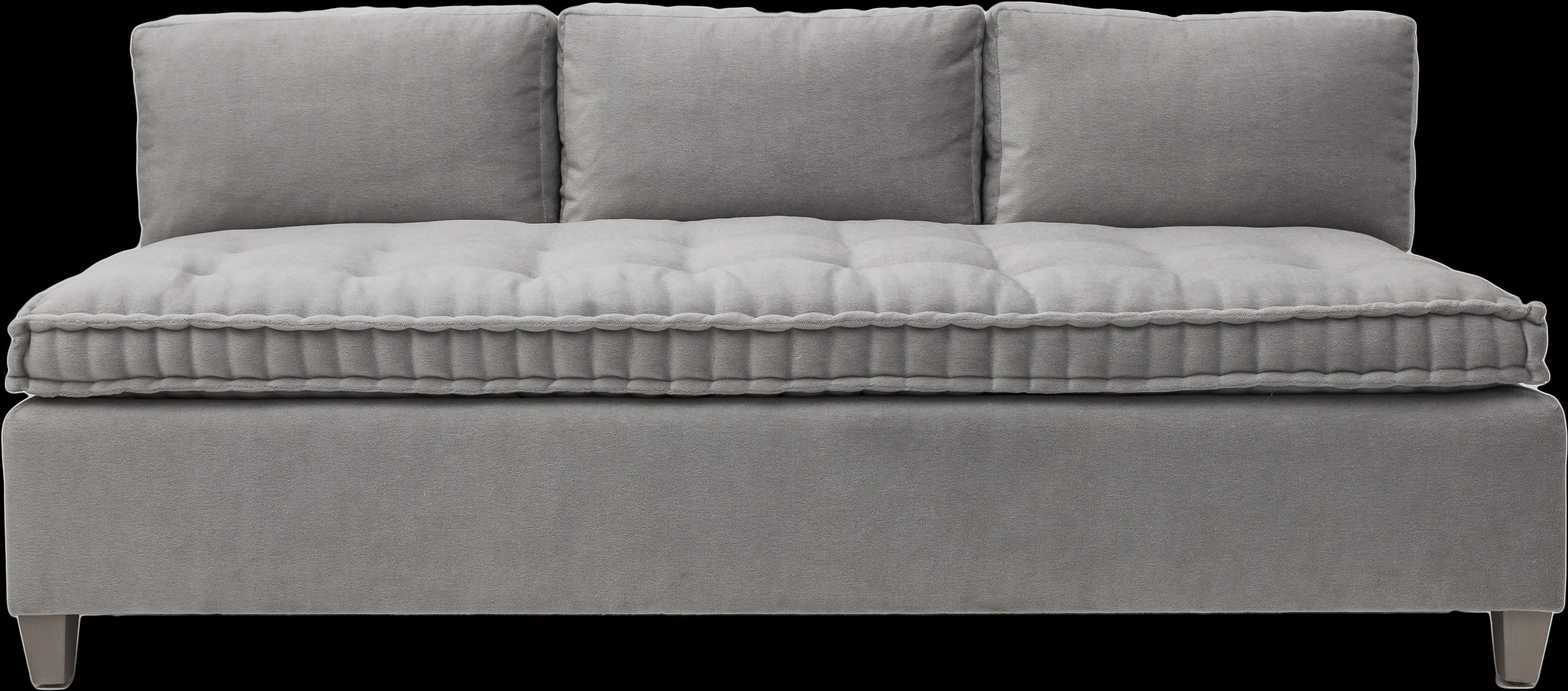 Modern Gray Couch Side View PNG image