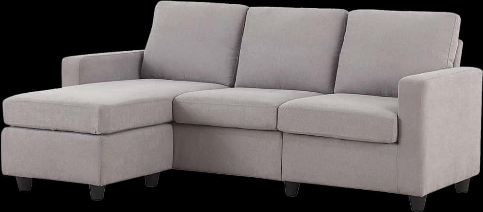 Modern Gray Sectional Sofawith Chaise PNG image