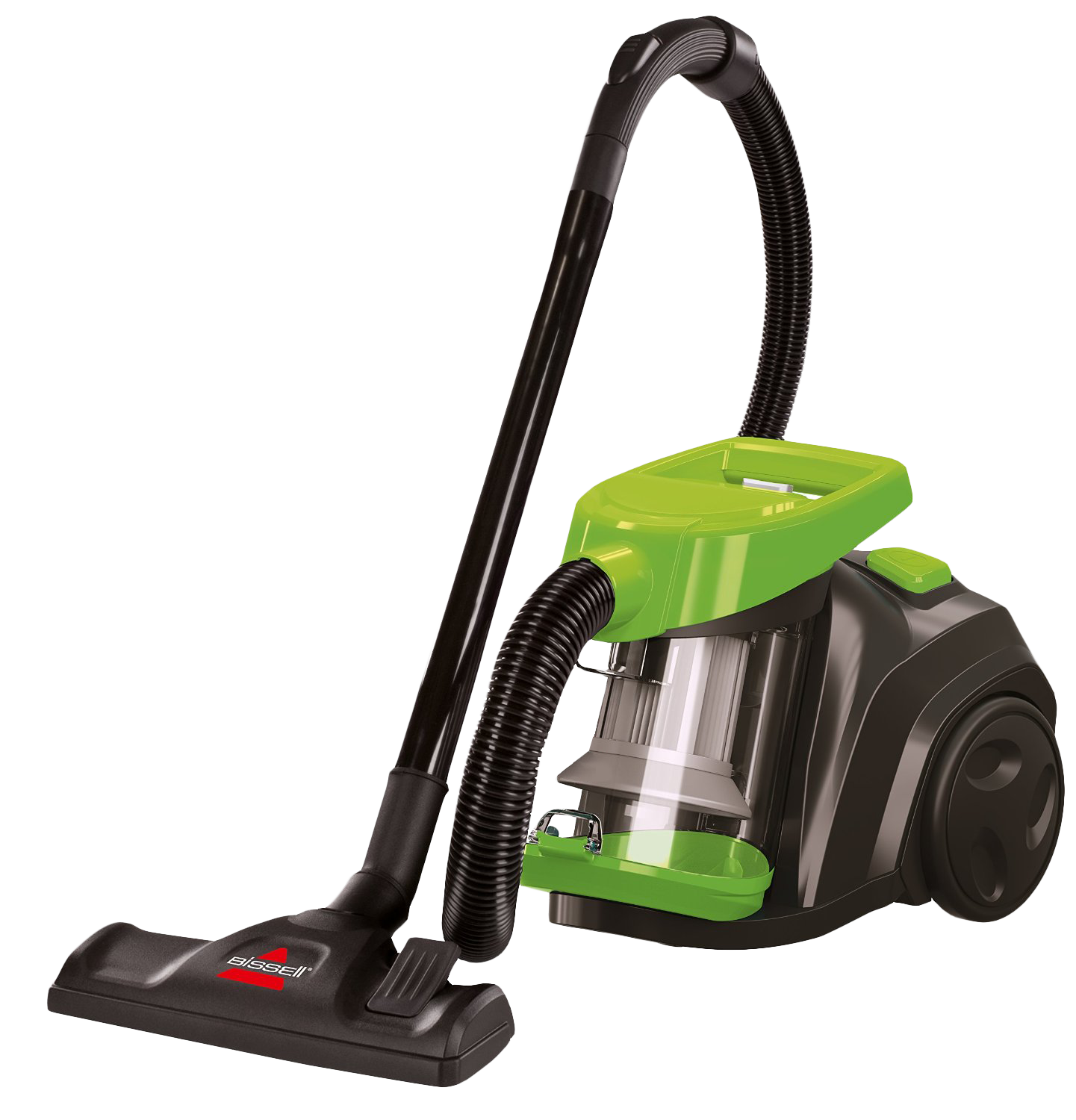 Modern Green Canister Vacuum Cleaner PNG image