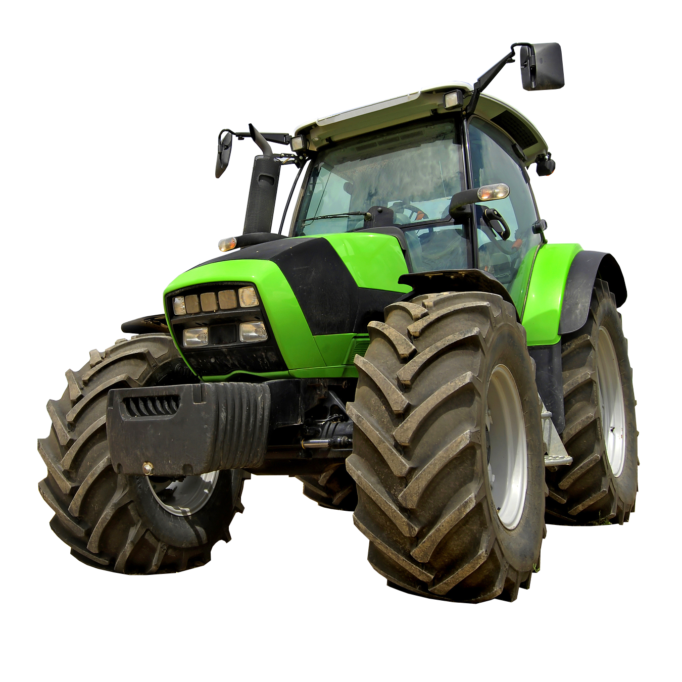 Modern Green Tractorat Night PNG image