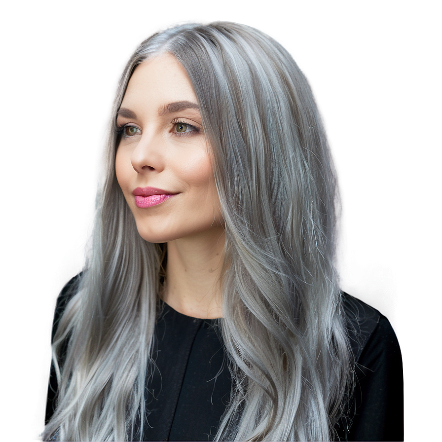 Modern Grey Hair Trends Png 57 PNG image