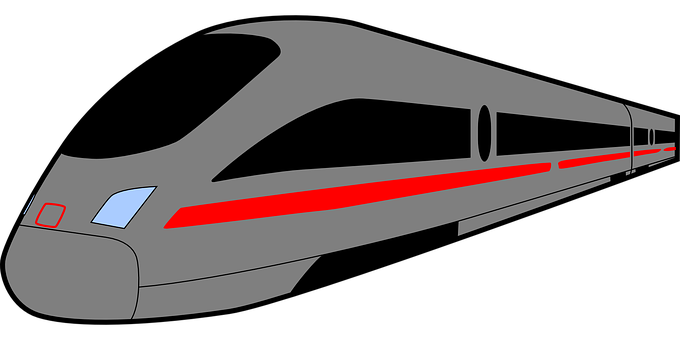 Modern High Speed Train Illustration PNG image