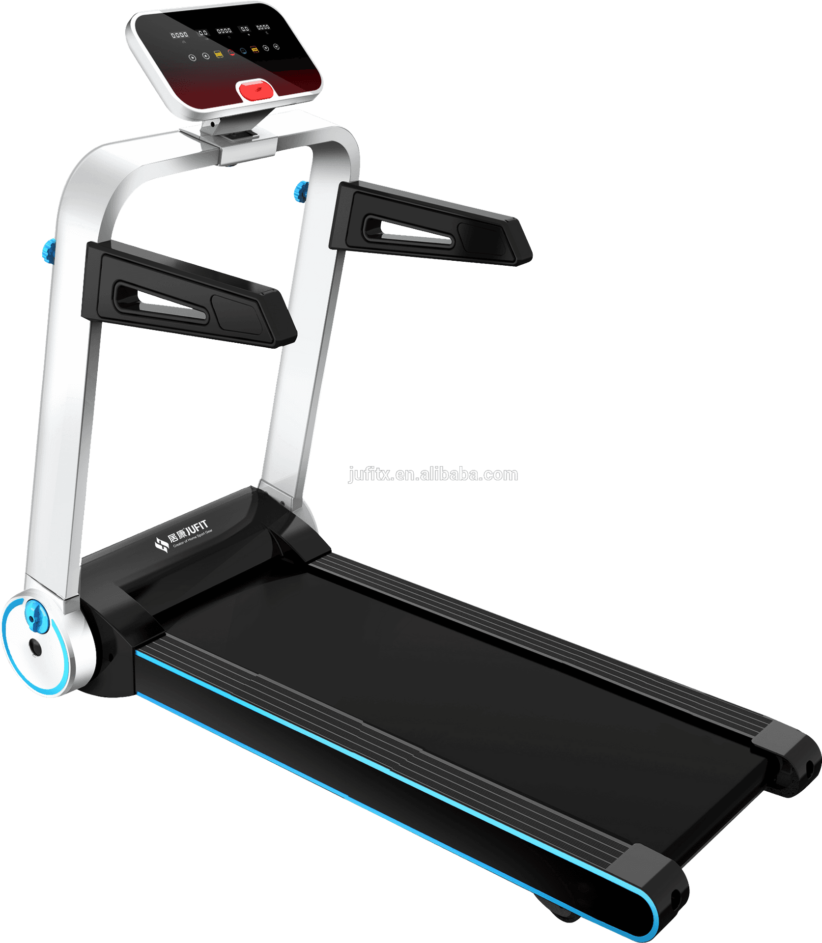 Modern Home Treadmillwith Digital Display PNG image