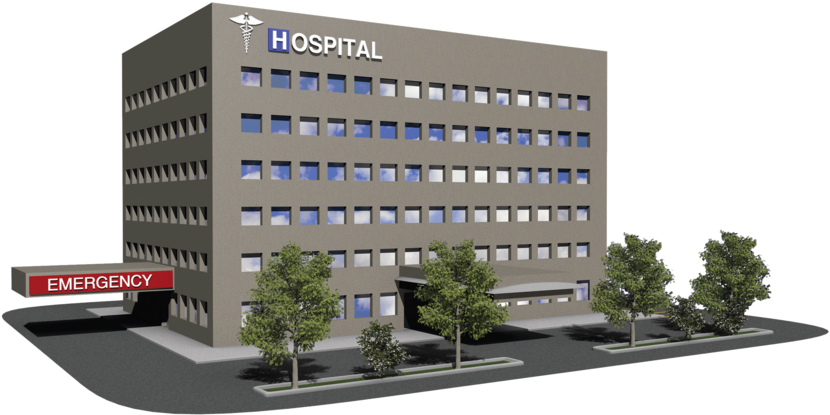 Modern Hospital Building Exterior3 D Rendering PNG image