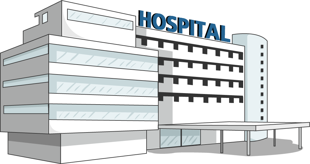 Modern Hospital Building Illustration PNG image