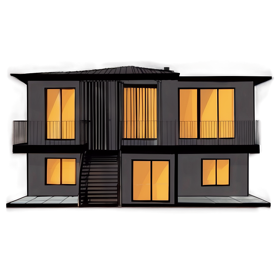 Modern House With Balcony Views Png 64 PNG image