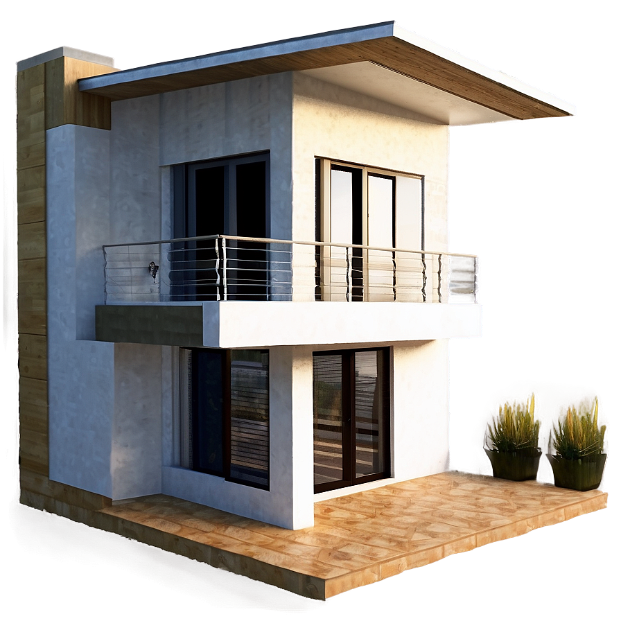 Modern House With Balcony Views Png Gxl PNG image