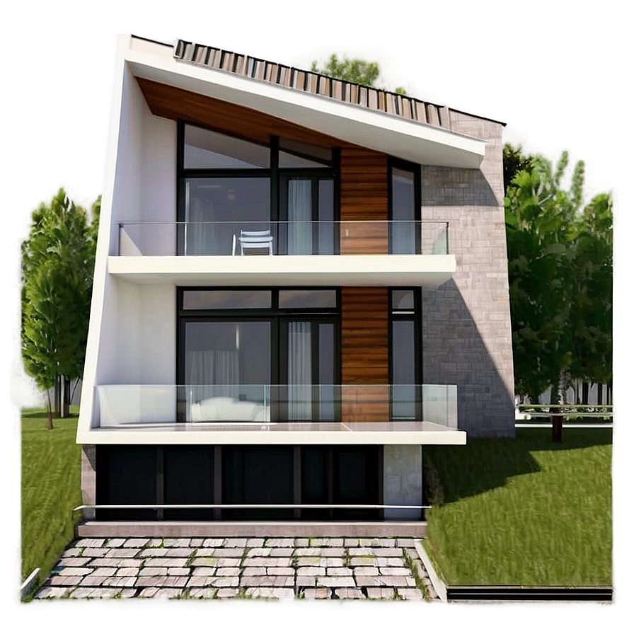 Modern House With Balcony Views Png Pml68 PNG image