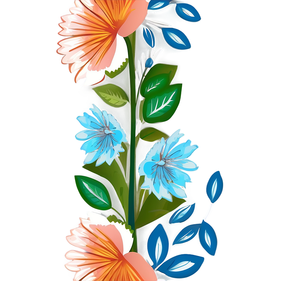 Modern Indie Flower Print Png Hdd93 PNG image