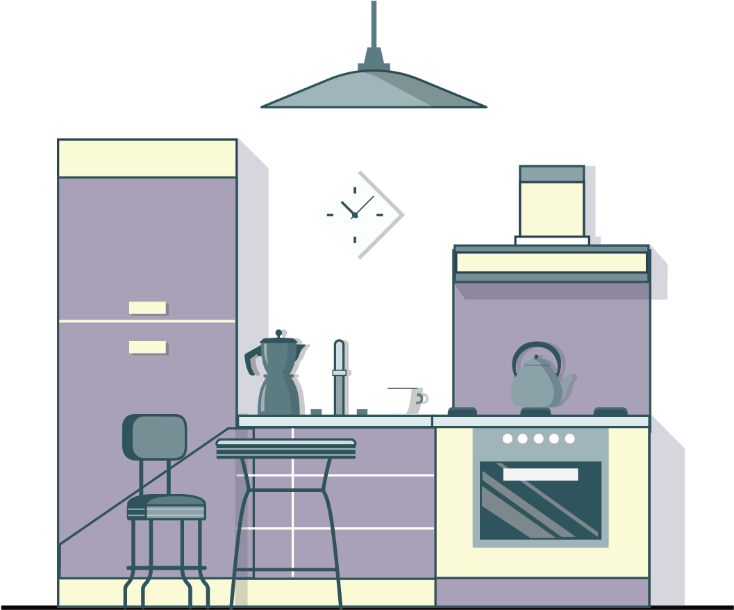 Modern Kitchen Illustration PNG image