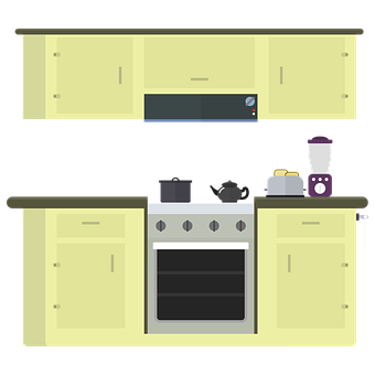 Modern Kitchen Setup Vector PNG image