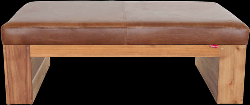 Modern Leather Wooden Ottoman Bench PNG image