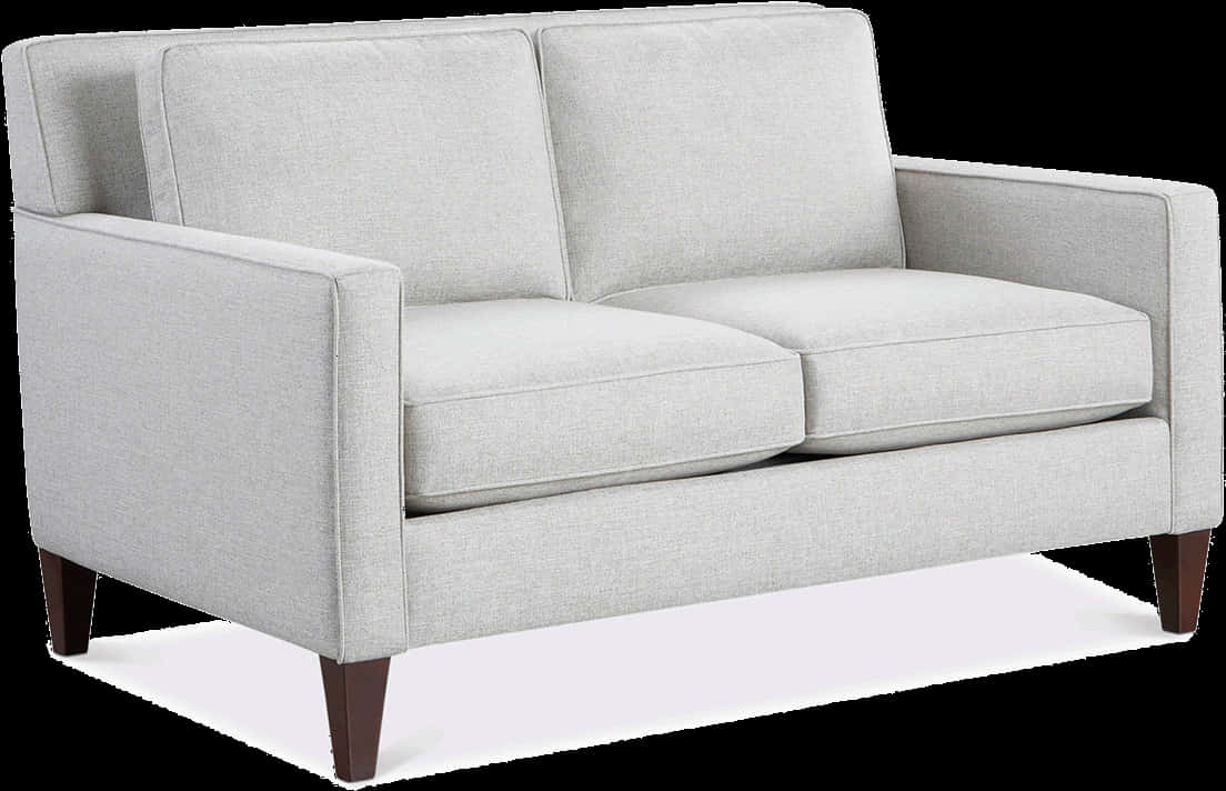 Modern Light Gray Loveseat Couch PNG image